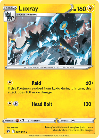 Carta Luxray 62/192 do set Rebel Clash — Pokémon TCG | Bynx