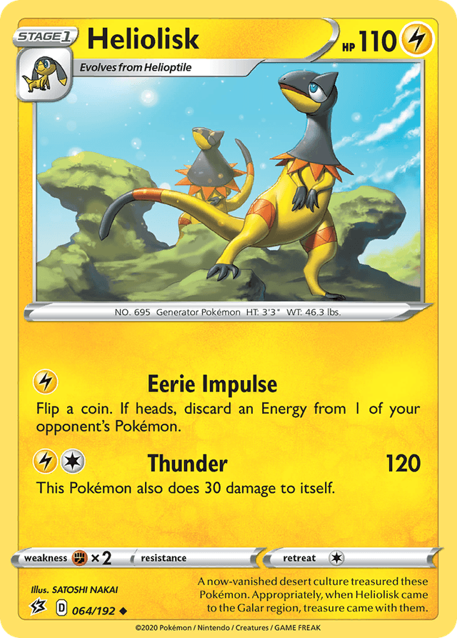 Carta Heliolisk 64/192 do set Rebel Clash — Pokémon TCG | Bynx
