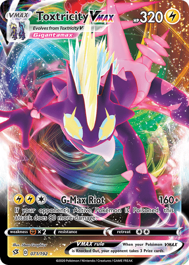 Carta Toxtricity VMAX 71/192 do set Rebel Clash — Pokémon TCG | Bynx