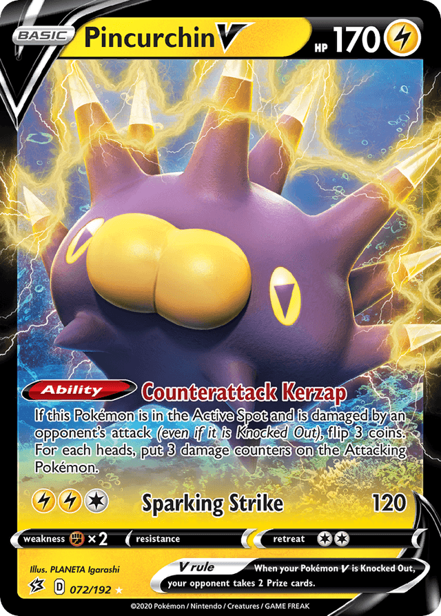 Carta Pincurchin V 72/192 do set Rebel Clash — Pokémon TCG | Bynx