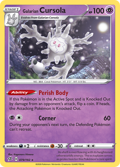 Carta Galarian Cursola 79/192 do set Rebel Clash — Pokémon TCG | Bynx