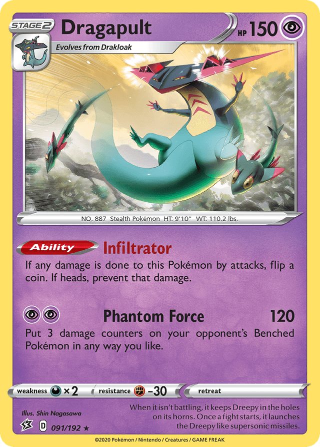 Carta Dragapult 91/192 do set Rebel Clash — Pokémon TCG | Bynx
