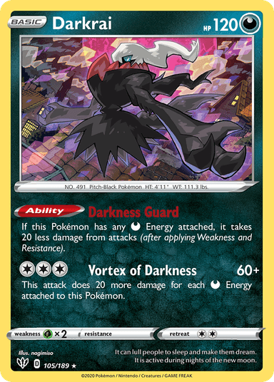 Carta Darkrai 105/189 do set Darkness Ablaze — Pokémon TCG | Bynx