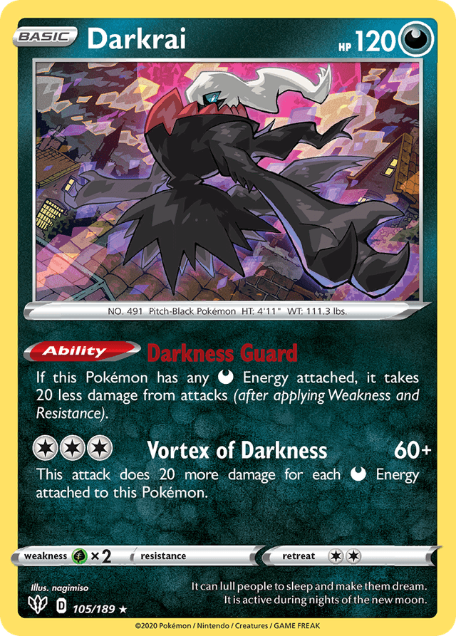 Carta Darkrai 105/189 do set Darkness Ablaze — Pokémon TCG | Bynx