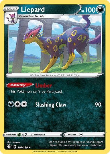 Carta Liepard 107/189 do set Darkness Ablaze — Pokémon TCG | Bynx