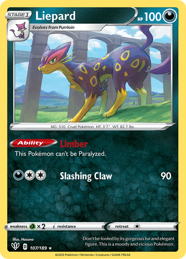 Carta Liepard 107/189 do set Darkness Ablaze — Pokémon TCG | Bynx