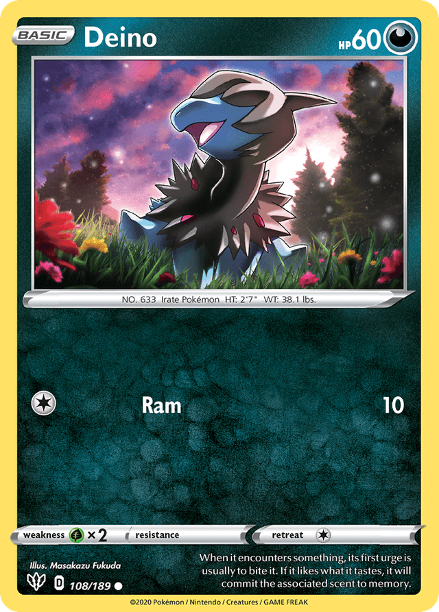 Carta Deino 108/189 do set Darkness Ablaze — Pokémon TCG | Bynx