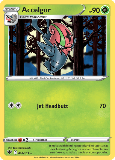 Carta Accelgor 10/189 do set Darkness Ablaze — Pokémon TCG | Bynx
