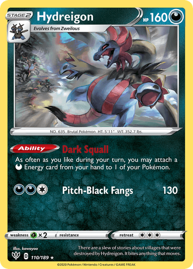 Carta Hydreigon 110/189 do set Darkness Ablaze — Pokémon TCG | Bynx