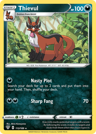 Carta Thievul 113/189 do set Darkness Ablaze — Pokémon TCG | Bynx