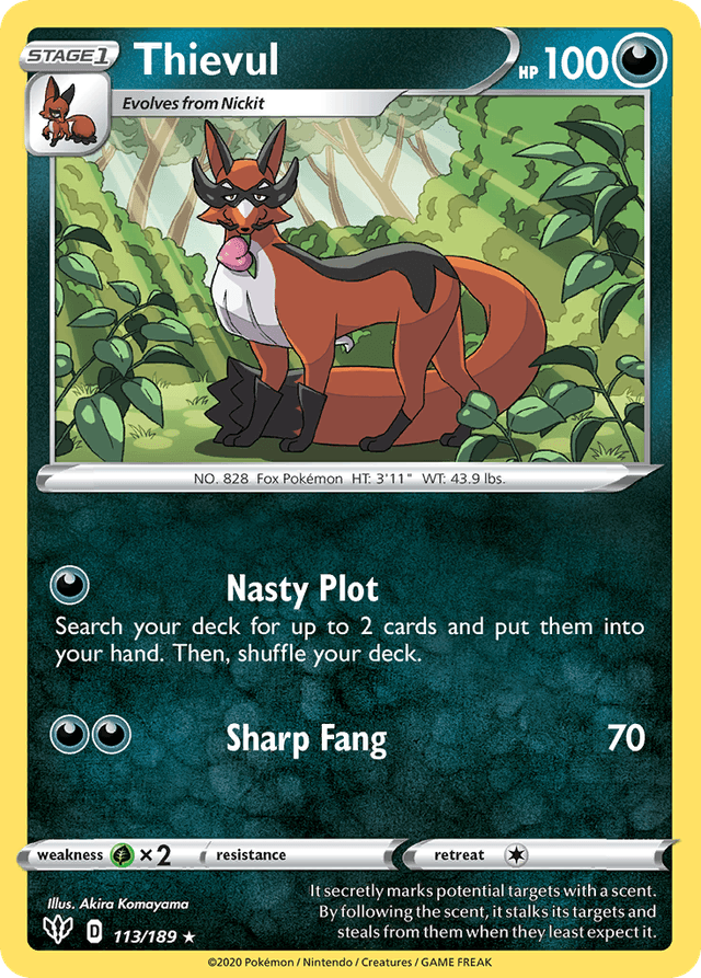 Carta Thievul 113/189 do set Darkness Ablaze — Pokémon TCG | Bynx