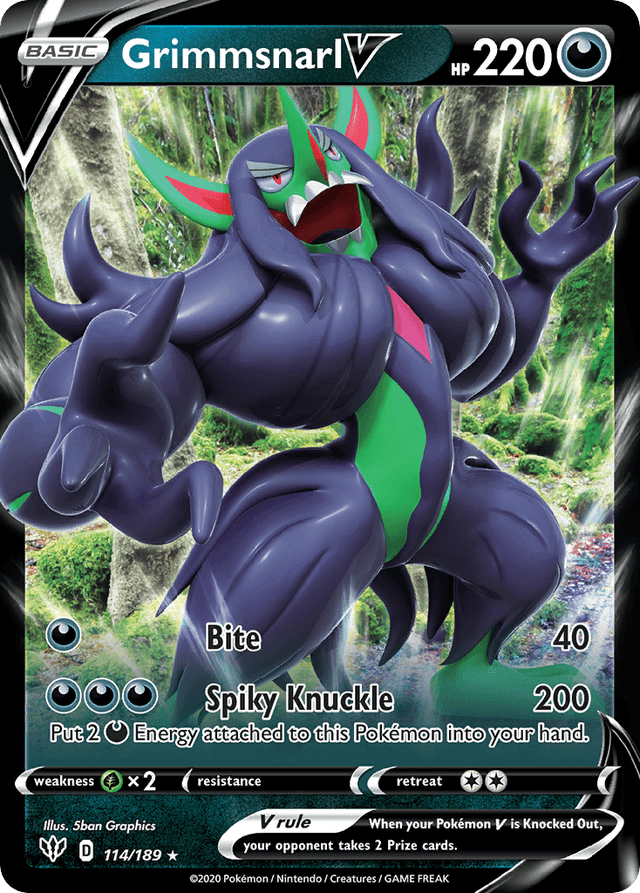 Carta Grimmsnarl V 114/189 do set Darkness Ablaze — Pokémon TCG | Bynx