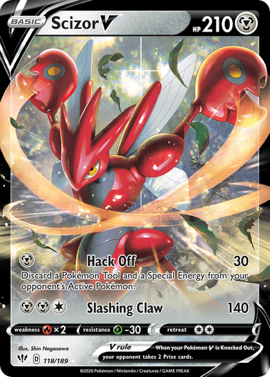 Carta Scizor V 118/189 do set Darkness Ablaze — Pokémon TCG | Bynx