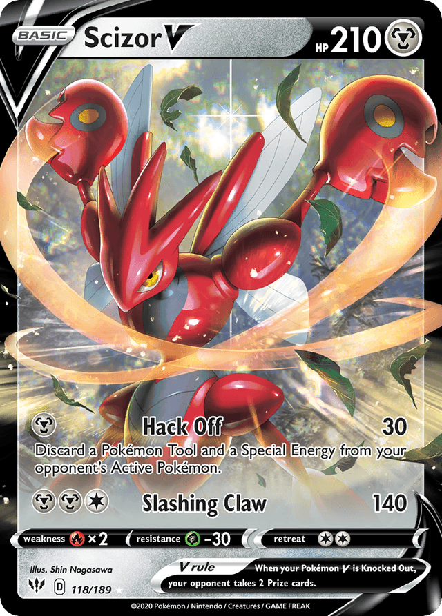 Carta Scizor V 118/189 do set Darkness Ablaze — Pokémon TCG | Bynx
