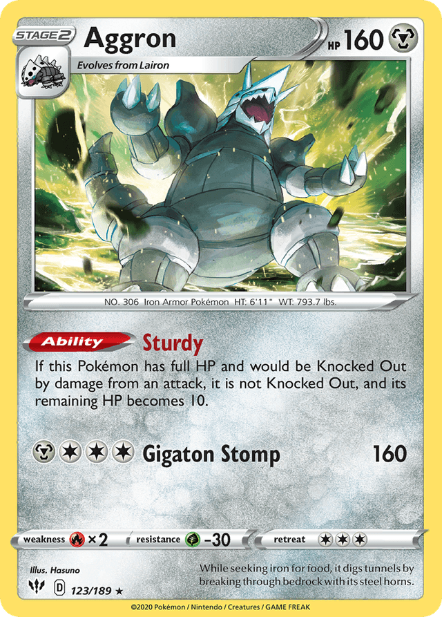 Carta Aggron 123/189 do set Darkness Ablaze — Pokémon TCG | Bynx