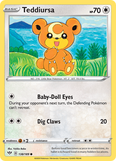 Carta Teddiursa 138/189 do set Darkness Ablaze — Pokémon TCG | Bynx