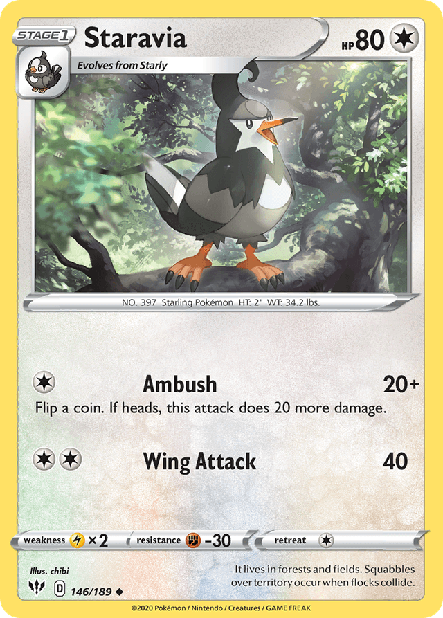 Carta Staravia 146/189 do set Darkness Ablaze — Pokémon TCG | Bynx