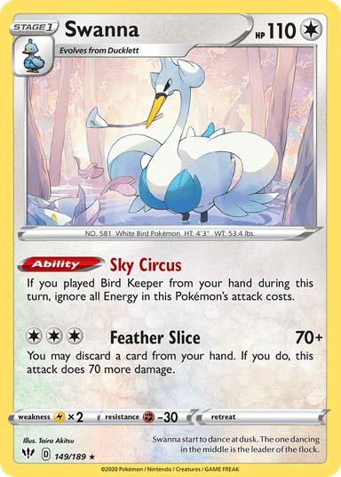 Carta Swanna 149/189 do set Darkness Ablaze — Pokémon TCG | Bynx