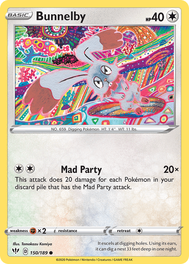 Carta Bunnelby 150/189 do set Darkness Ablaze — Pokémon TCG | Bynx