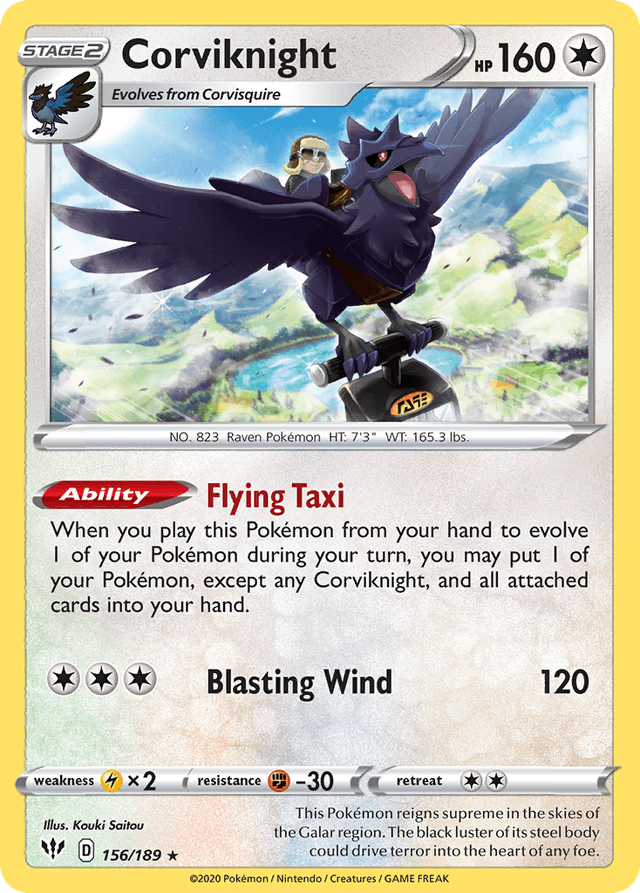 Carta Corviknight 156/189 do set Darkness Ablaze — Pokémon TCG | Bynx