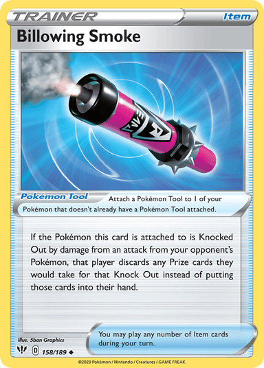 Carta Billowing Smoke 158/189 do set Darkness Ablaze — Pokémon TCG | Bynx