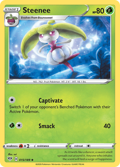 Carta Steenee 15/189 do set Darkness Ablaze — Pokémon TCG | Bynx