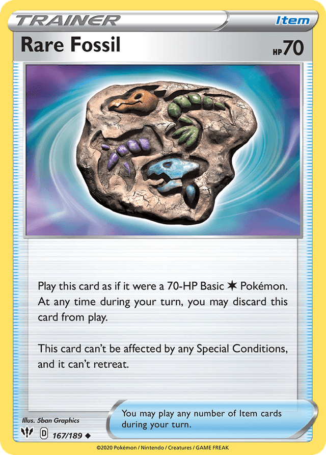 Carta Rare Fossil 167/189 do set Darkness Ablaze — Pokémon TCG | Bynx