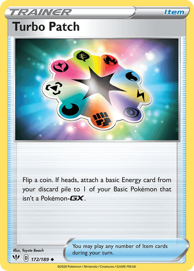Carta Turbo Patch 172/189 do set Darkness Ablaze — Pokémon TCG | Bynx