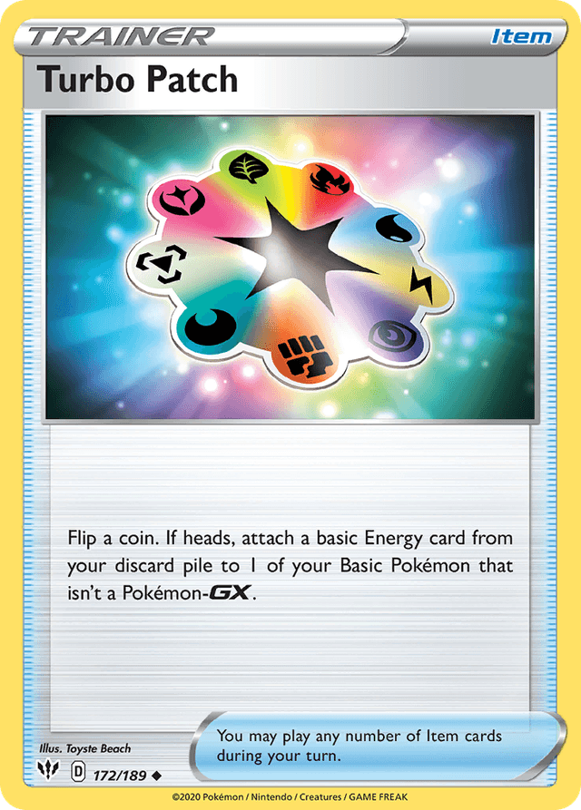 Carta Turbo Patch 172/189 do set Darkness Ablaze — Pokémon TCG | Bynx