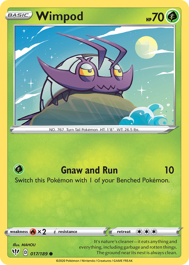 Carta Wimpod 17/189 do set Darkness Ablaze — Pokémon TCG | Bynx