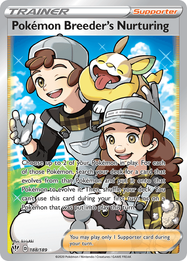 Carta Pokémon Breeder's Nurturing 188/189 do set Darkness Ablaze — Pokémon TCG | Bynx