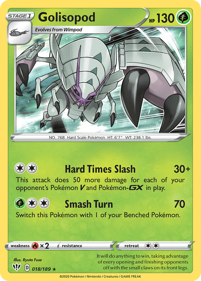 Carta Golisopod 18/189 do set Darkness Ablaze — Pokémon TCG | Bynx