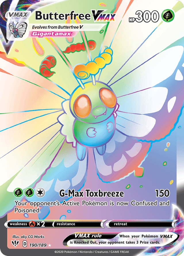 Carta Butterfree VMAX 190/189 do set Darkness Ablaze — Pokémon TCG | Bynx