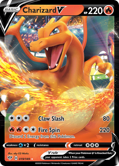 Carta Charizard V 19/189 do set Darkness Ablaze — Pokémon TCG | Bynx