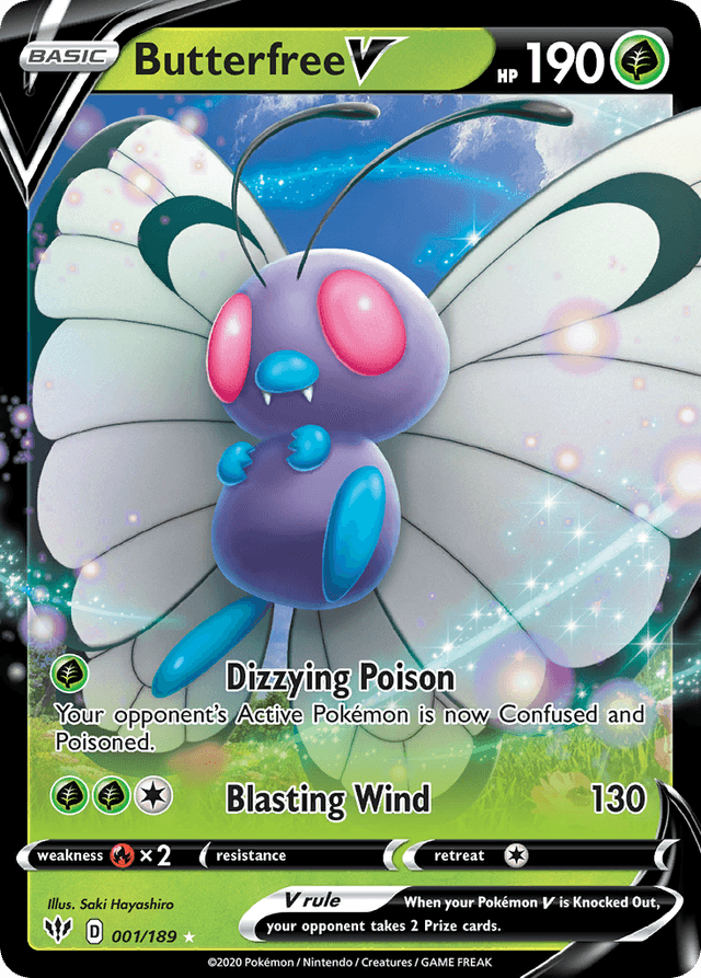Carta Butterfree V 1/189 do set Darkness Ablaze — Pokémon TCG | Bynx