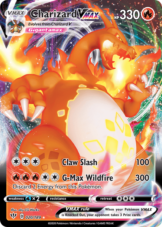 Carta Charizard VMAX 20/189 do set Darkness Ablaze — Pokémon TCG | Bynx