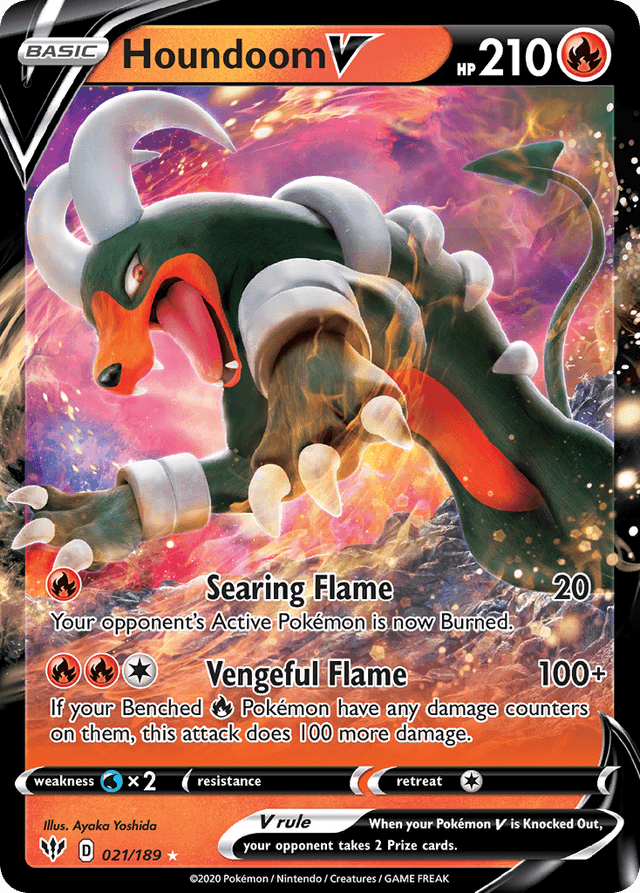Carta Houndoom V 21/189 do set Darkness Ablaze — Pokémon TCG | Bynx