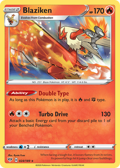 Carta Blaziken 24/189 do set Darkness Ablaze — Pokémon TCG | Bynx