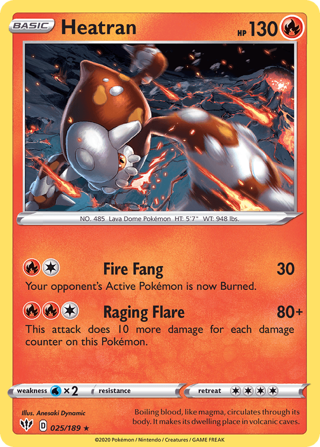 Carta Heatran 25/189 do set Darkness Ablaze — Pokémon TCG | Bynx