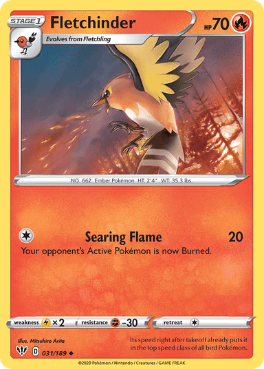 Carta Fletchinder 31/189 do set Darkness Ablaze — Pokémon TCG | Bynx