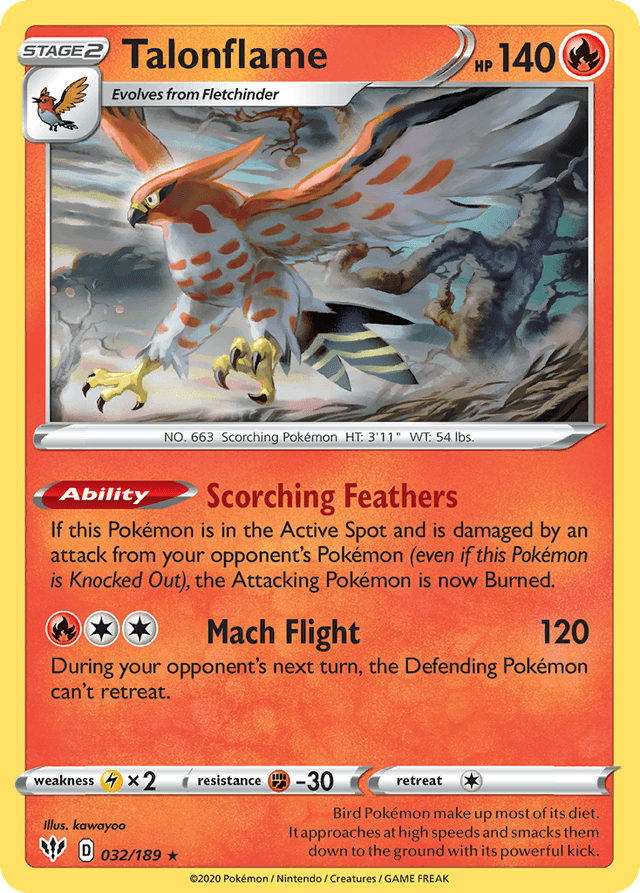 Carta Talonflame 32/189 do set Darkness Ablaze — Pokémon TCG | Bynx