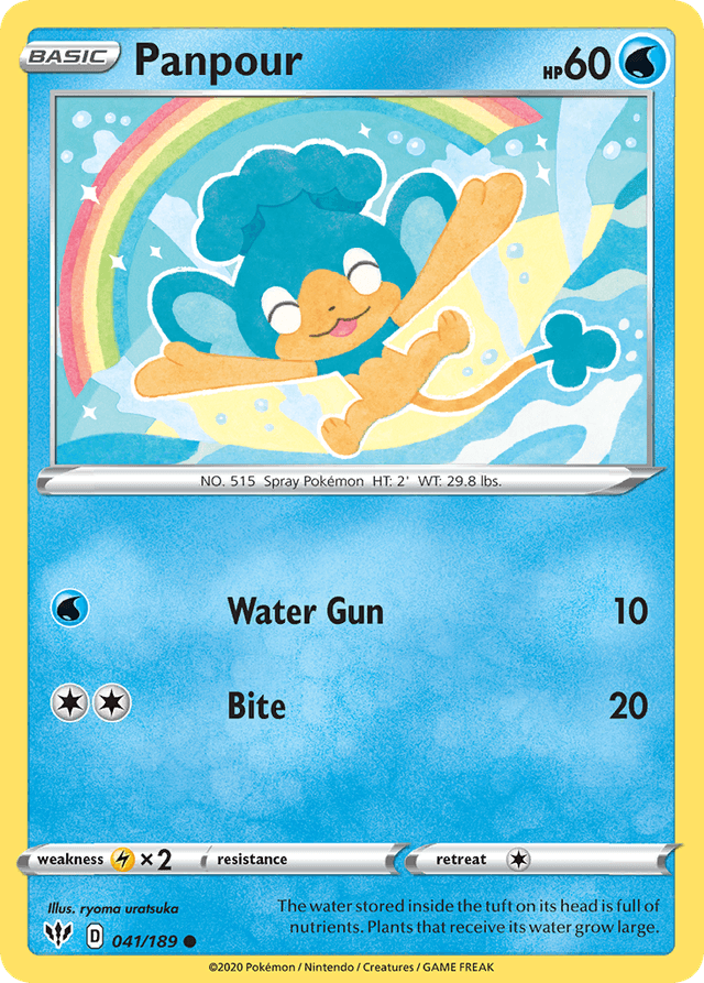 Carta Panpour 41/189 do set Darkness Ablaze — Pokémon TCG | Bynx
