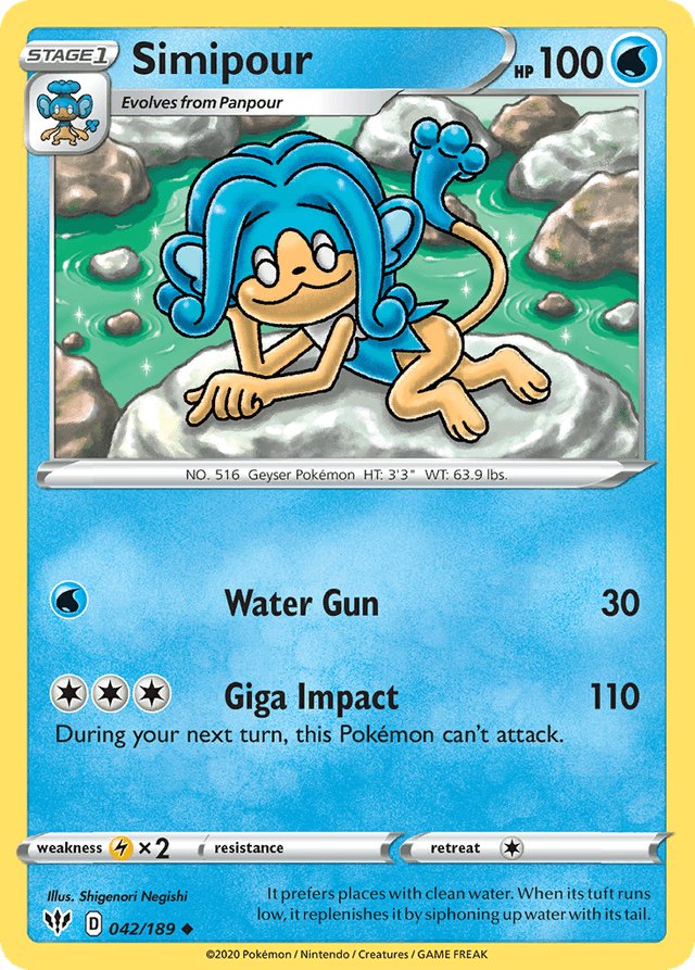 Carta Simipour 42/189 do set Darkness Ablaze — Pokémon TCG | Bynx