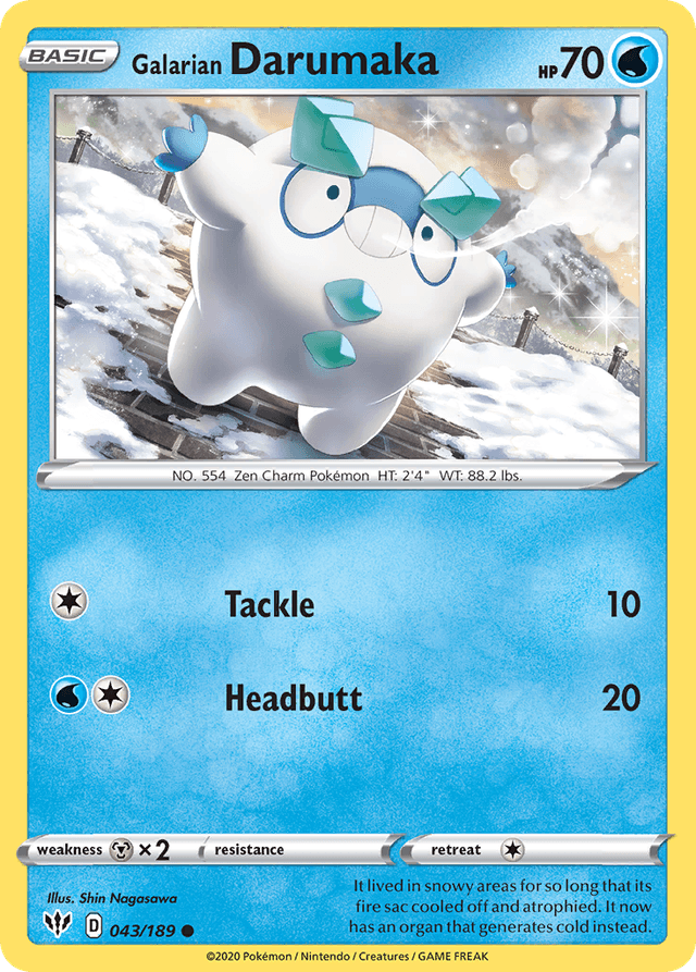 Carta Galarian Darumaka 43/189 do set Darkness Ablaze — Pokémon TCG | Bynx