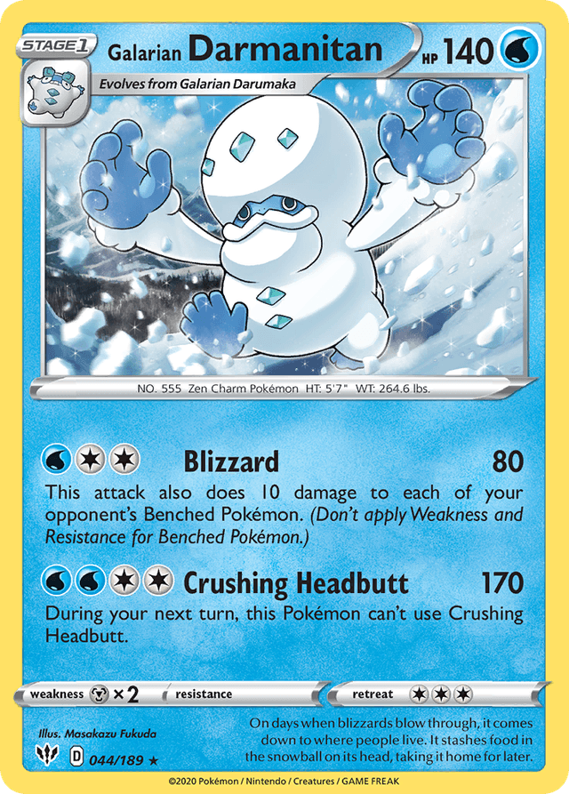 Carta Galarian Darmanitan 44/189 do set Darkness Ablaze — Pokémon TCG | Bynx
