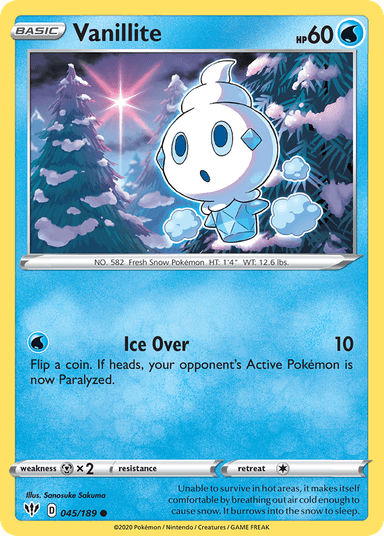Carta Vanillite 45/189 do set Darkness Ablaze — Pokémon TCG | Bynx