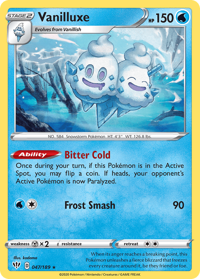 Carta Vanilluxe 47/189 do set Darkness Ablaze — Pokémon TCG | Bynx