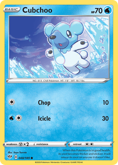 Carta Cubchoo 48/189 do set Darkness Ablaze — Pokémon TCG | Bynx