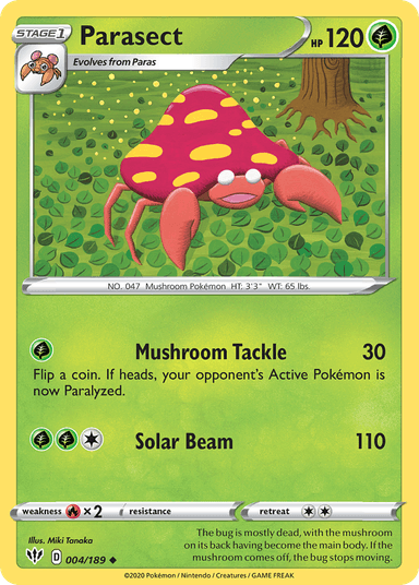 Carta Parasect 4/189 do set Darkness Ablaze — Pokémon TCG | Bynx