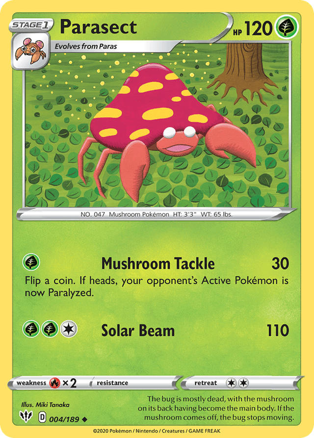 Carta Parasect 4/189 do set Darkness Ablaze — Pokémon TCG | Bynx